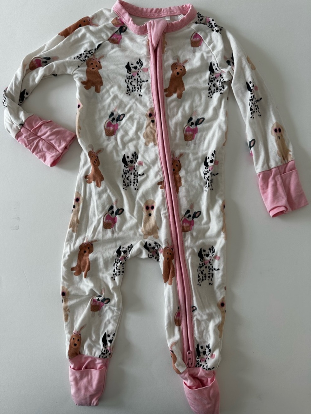 In My Jammers Pastel Pups Bamboo Zipper Romper One Piece Baby Girl 0-3 Months